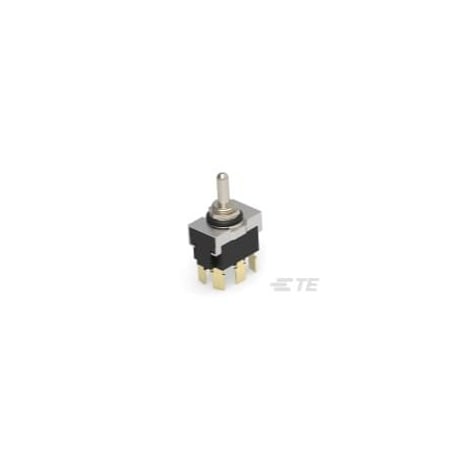 Te Connectivity Toggle Switch, Dpdt, (On)-Off-(On), 20A, 30Vdc, Wire Terminal, Panel Mount 1-6437630-1